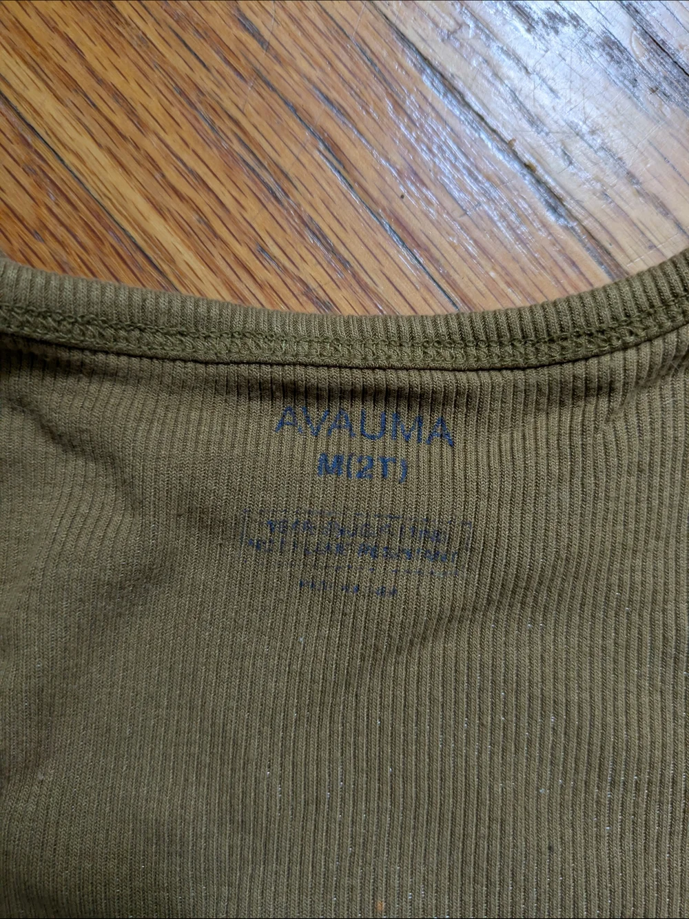 Olive Green Ribbed Thermal Top & Leggings Set Avauma